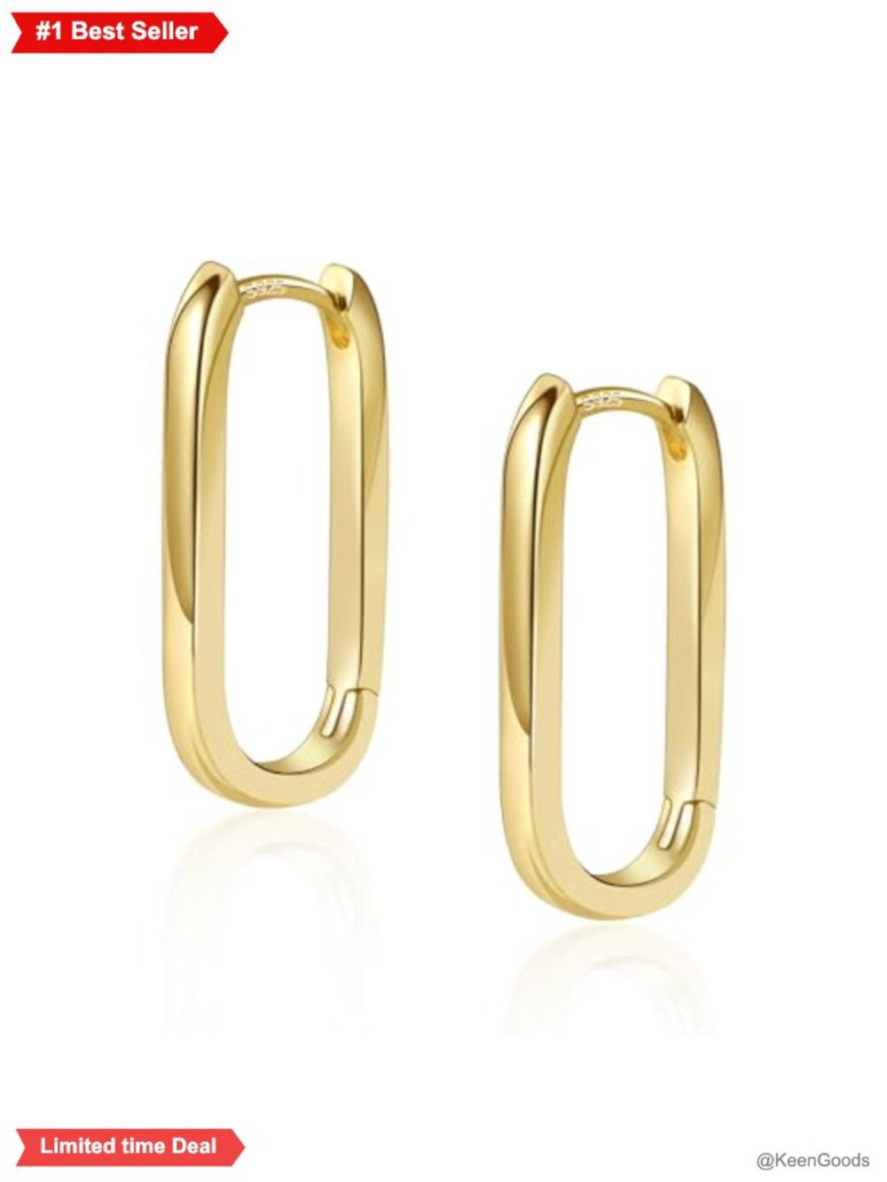 Small Square Hoop Earrings 14K Gold Plated Silver Huggie Earrings for Women